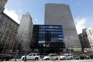The United States Court of International Trade is seen in front of the Jacob K. Javits Federal building in this, March 18, 2015 photo, in New York. (AP Photo/Mary Altaffer, file)